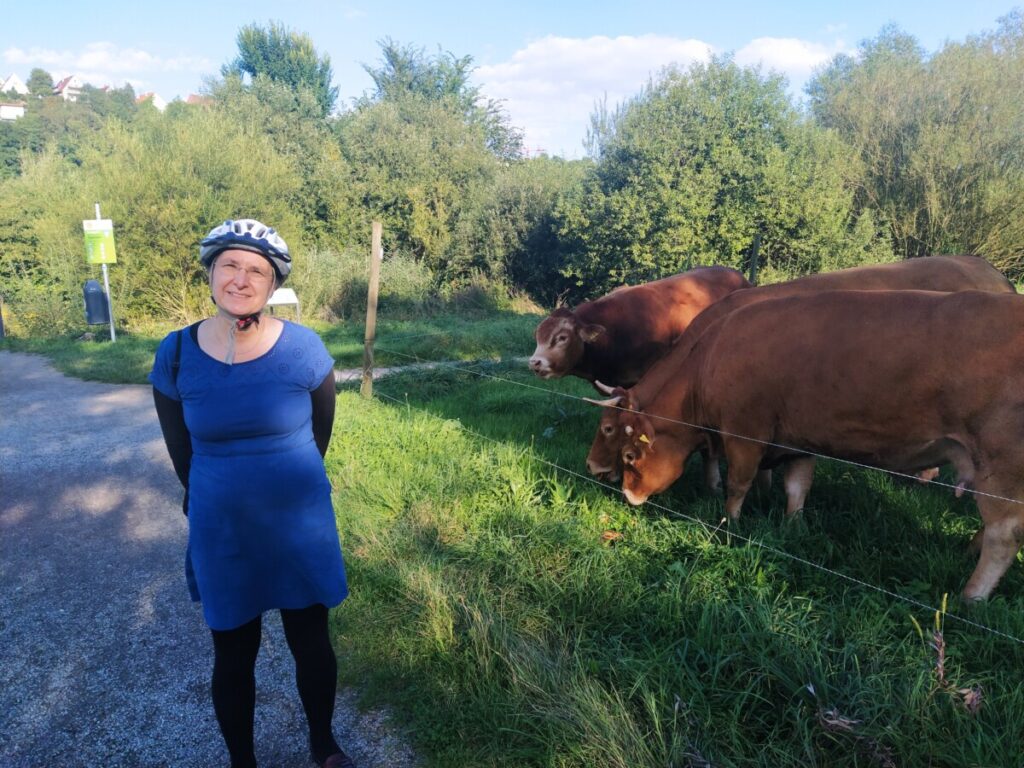 Gundula im am Rande des Neckarbiotops Zugwiesen